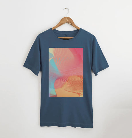 Abstract Waves 1 Denim Blue